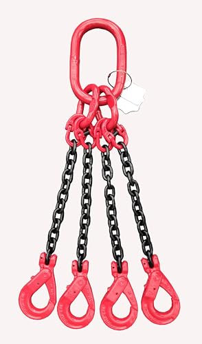 Chaîne de butée à 4 brins 6 mm - Charge maximale : 2,36 t - Longueur : 2 m - Crochet auto-bloquant