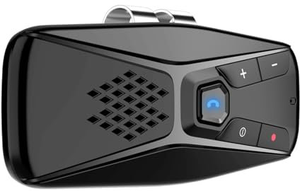 Docooler In-Car Sun Visor Mounted Speakerphone with Back Clip BT Hands-free Car Kit with Microphone Speaker Clip-on Car Audio Receiver Wireless Music Adapter