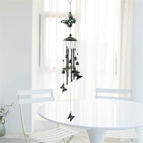 ZOYIEP Windspiele,Windspiele für draußen,85cm Tier Windspiel,Chimes Metall Wind Chimes Klangspiel Draußen Windspiele,Windspiel für Garten Heimdekoration (Schmetterling)