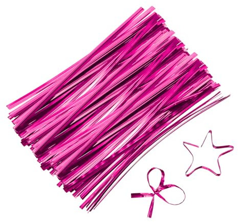 sourcing map Lot de 800 attaches torsadées métalliques de 12,7 cm, réutilisables avec revêtement en plastique pour boulangerie, sacs de bonbons, sacs de café, sacs à friandises, rose rouge