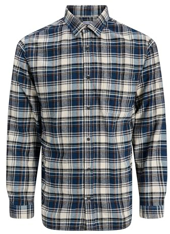 Jjjames flanellskjorta Ls, marinblå blazer, M