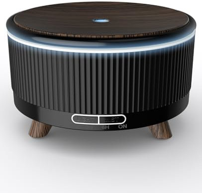 500mL Essential Oil Diffusers for Home, Aromatherapy Diffuser, Room Aroma Scent Diffuser, Wood grain black