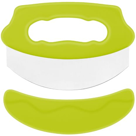 KUONIIY Roulettes à pizza tranchantes en acier inoxydable pour piiza, tartes avec poignée confortable, vert