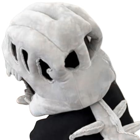 Generico Set di costumi di dinosauro realistico per bambini Scheletro Outfit Halloween Headband Facile da indossare su abiti regolari oggetti di scena per uomini per uomini per esibizioni di ruolo