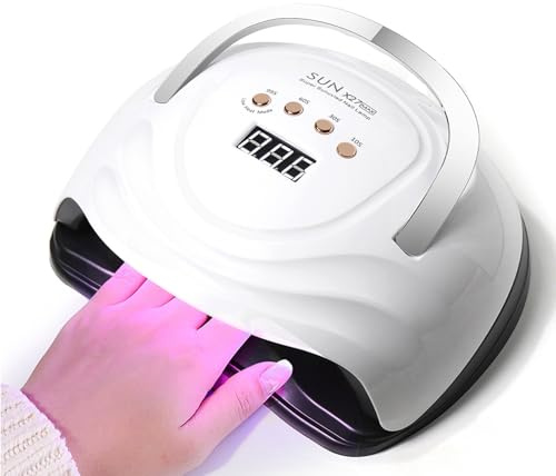 GRILLIN UV LED Nail Lamp, 380W Professional Nail Dryer, This Nail Lamp is Equipped With Automatic Sensor with 81 LED Beads, Which is Suitable For Nail Polish Gel Curing and Polishing Nail Lamp