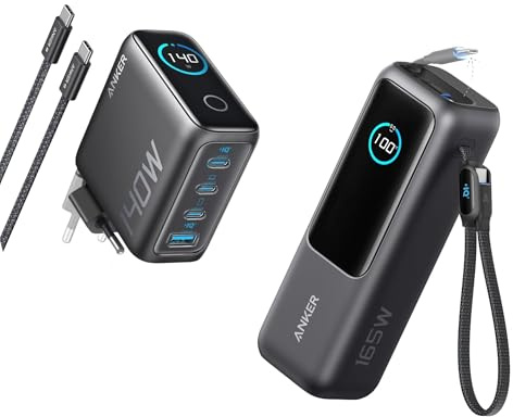 Anker Laptop Powerbank (25000mAh, 165W, 100W USB-C Ports) & Anker Ladegerät (Laptop, 140W USB C, 4-Port)