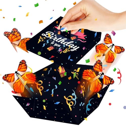 Butterfly Box Realistisk, multifunktionell och rolig | Flygande Fjäril Presenter för Högtider och Fester för födelsedag, bröllop, alla hjärtans dag, student, nyår och