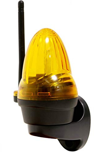 Supreform IP54 Weatherproof 12V-240V AC/DC Universal LED Flashing Warning Light Alarm Lamp for Gate Opener and Garage Door Opener with Yellow Signal, High-Brightnes Light
