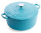 BK Cookware Deutsches Emaille-Gusseisen, 24 cm/4,2 Liter Schmortopf Auflaufform mit Deckel, Dutch Oven, Bräter, Feuertopf, Induktion, Spülmaschinenfest, Backofenfest bis zu 220°C, Aqua Blau