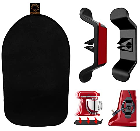 Zubehör Set für kitchen aid, 1 Gleitbrett für kitchen aid 4,5-5 Qt und 2 Schwarz Kabelaufwickler Home Gadgets Kabel Organizer