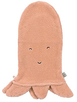 LÄSSIG Guanto da lavaggio per bambini Tessuto Terry Cotone/Play Wash Glove GOTS Octopus