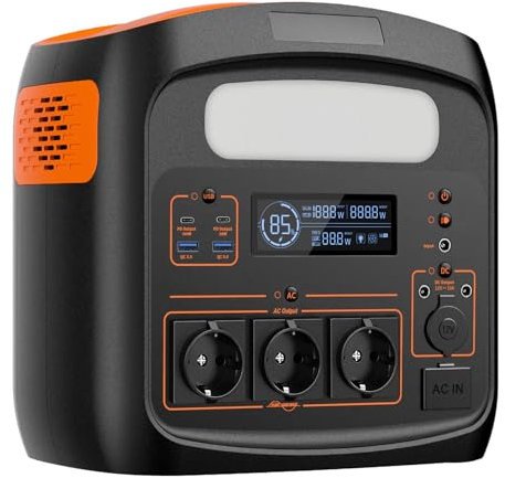 Portable power station 1200W (Power Lifting 2400W), 1102.5Wh, LiFePO4 battery, 0-100% charged in 90 min., USB-C, AC, DC output, PD 100W solar charging, for camping, motorhome, outdoor