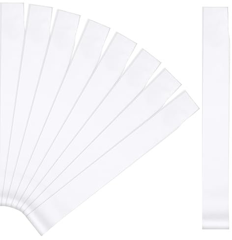 9 Stück Weiße Schärpe Leere Schärpe Schärpe Bedrucken DIY Plain Satin Sash Individuelle Schärpe Blank Satin Schärpen Deko Schärpe Bride Für Geburtstag, Junggesellenabschied, Hochzeit Party