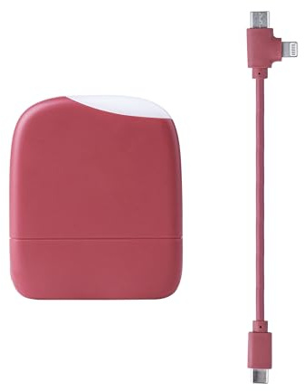Xoopar - Ice Power Bank - External Battery 5000mAh with Integrated Touch Light Suitable for All Universal Smartphones Made of Recycled Plastic, GRS Certified - Red