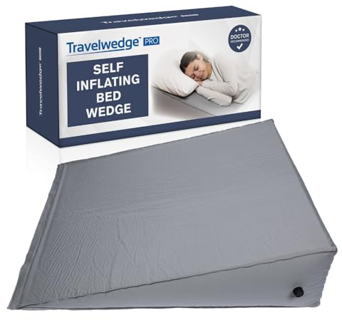 Travelwedge Self-Inflating Bed Wedge Pillow for Travel, PRO, 22 Inch