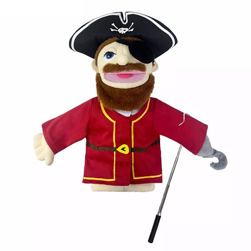LOMTRATS Marionetas de Mano de Teatro para niños,Incluye Maestro,policía,Pirata,Detective,etc.con Bocas Abiertas móviles, Contar Historias,enseñar,Regalos de Festivales,1 PCS