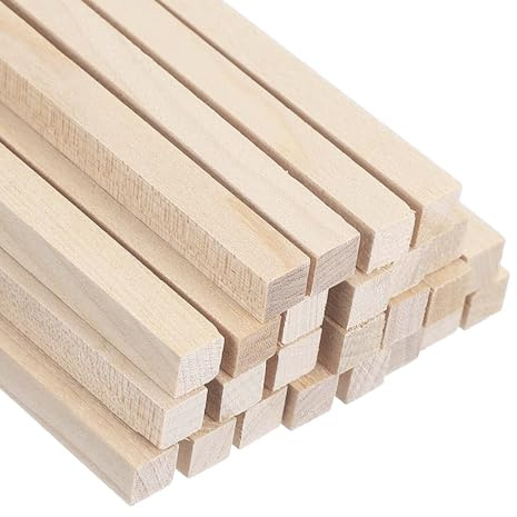uxcell 12 Pcs Wooden Dowel Rods, 9/32 x 12 Inch Square Unfinished Natural Wood Sticks Long Wooden Assorted Dowels Unfinished Hardwood Sticks for Craft DIY Projects Supplies