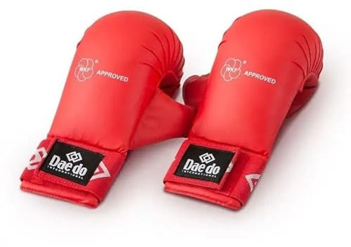 Daedo Karate Gloves WKF Approved – Sparring Gloves for Men and Women – Padded Martial Arts Mitts for Competition & Training - Red - M
