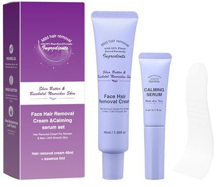 Facial Hair Removal Cream for Women, Gentle Hair Remover Cream for Sensitive Skin, Quick & Effective Hair Removal for Face & Upper Lip
