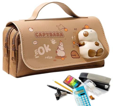 Ratpzou Estuche para Lápices Bonito | Estuche De Pandas Y Bonito para Escritorio - Organizador con Juguetes Compresibles para Escolar Oficina Adolescentes Mujeres Universidad