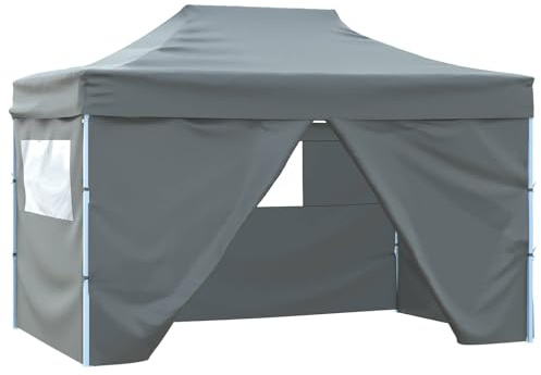 vidaXL Carpa de Fiesta Antracita 280x410x315 cm Tela Oxford, Jardín y Terraza, Carpa para Eventos, Toldos Portátiles para Exteriores, Marquesina Resistente al UV, Montaje Rápido, Resistente al Viento