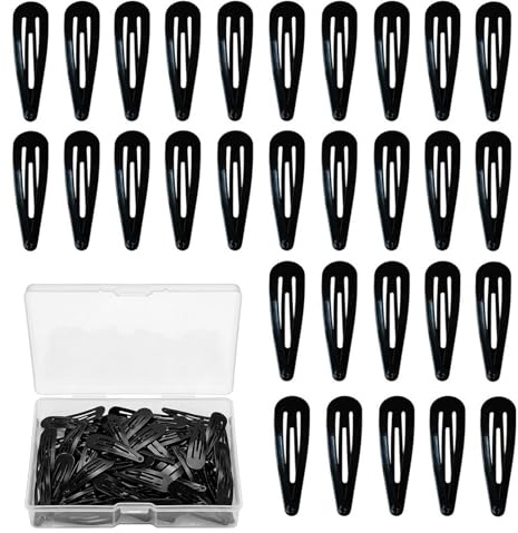 OQKAHIV 30pcs Mollette per Capelli Bambina Donne, Clip per Capelli a Scatto in Metallo, 5CM nero Fermagli per Capelli in Metallo, Carino Fermagli per Capelli, Capelli Antiscivolo Accessori per Ragazze