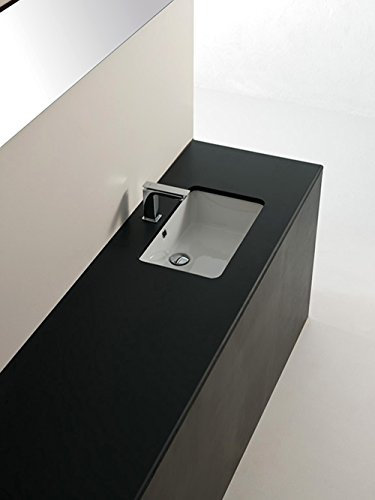 Lavandino Lavabo Sottopiano Moderno modello Gea in Ceramica Bianco 53x34,5 cm