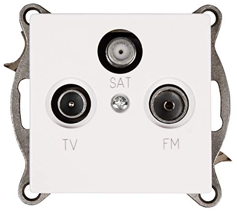 MC POWER 1534279 antennuttag McPower Cup för TV, radio och sats, UP, vit