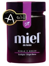 Miel d'abeille pur. Miel d'Espagne | De Bruyère et de Chêne - 450g - Miels d'Abeille 100% Naturel et Biologique. Produit artisanal de récolte propre. Saveur intense - Arôme floral.