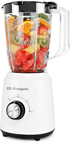 Orbegozo BV 5035 - Batidora Vaso, Capacidad 1.5 L, Cuchilla Acero Inox, 2 Velocidades, Turbo, 500 W