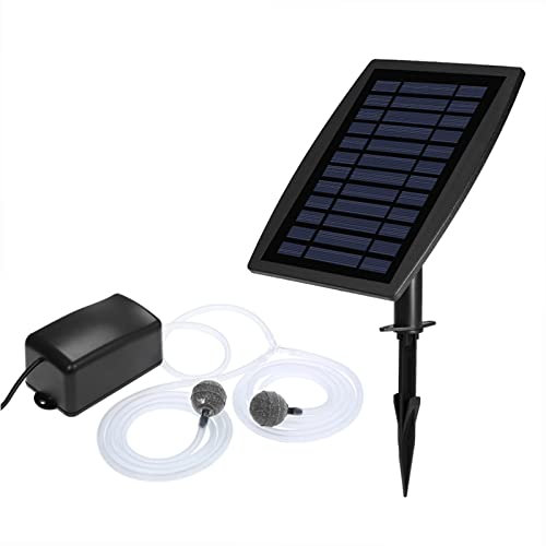 Lechnical Solar Air Pump Kit Solar Fish Tank Oxygen Pump Oxygenator Aquarium Oxygen Aerator Pond Aerator Air Pump Fishing Aerator Aquarium Airpump with Aquarium Oxygen Pipe Air Bubble Stone