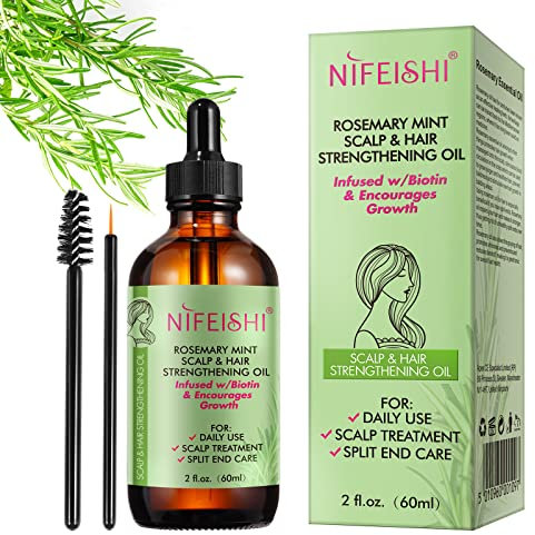 Rosemary Oil, Rosemary Oil for Hair Growth, Rosemary Essential Oil for Hair Loss Regrowth & Skin Care, Nourishes Scalp, Stimulates Hair Growth, Improves Scalp Circulation For Men And Women, 60ml