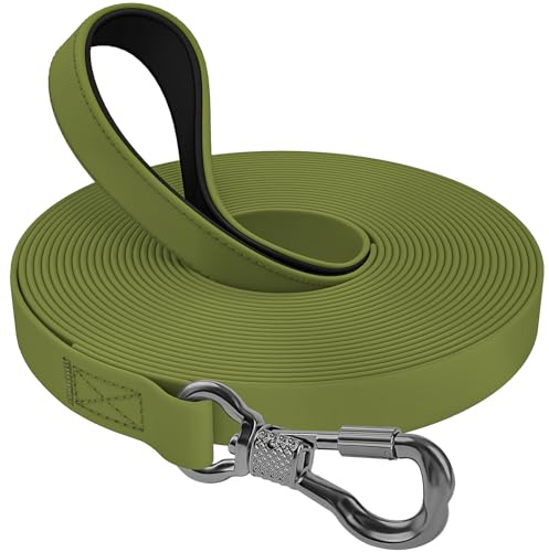 X XBEN Correa Perro Adiestramiento 3M 5M 8M 10M 12M 15M 20M 25M 30M, Correa Impermeable para Perro con Gancho Bloqueable, Correa Perro larg para Nadar, Pasear y Acampar, Robusta y Resistente, Naranja