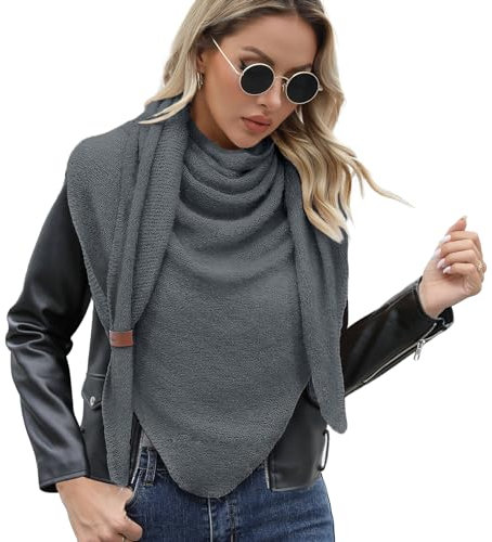 Vijamiy Dreieckstuch Schal Damen Winter,Damenmode Flauschig Schal Dreieck Weich und Kuschelig,um Als Umschlagtuch Halstuch Verwendet Zu Werden Geschenke 200cm*80cm(Grau)
