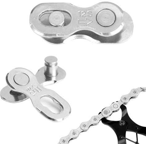 Joynine Conectores de Cadena de Bicicleta de 12 Velocidades: 2 pares de Eslabones de Acero Inoxidable, Fáciles de Quitar, Duraderos y Reutilizables, Piezas de Conector de Eslabón Perdido