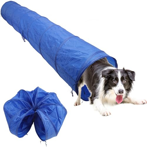 ciciglow Túnel de entrenamiento de agilidad para perros, resistente al desgarro, fácil de limpiar, entrenamiento de habilidades, tela Oxford portátil, túnel de entrenamiento para perros al aire libre