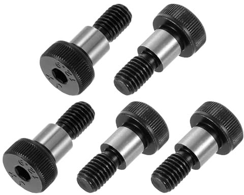 sourcing map 12Pcs Alloy Steel Shoulder Bolt 10mm Shoulder Dia 10mm Shoulder Length M8 Thread Hex Socket Shoulder Bolts for Textile Hydraulic Injection Molding Machinery Industries