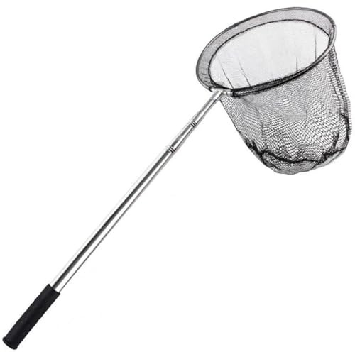 Kescher Angeln, 210cm Teleskop Kescher Angelrute mit Langem Griff, Faltbare Fischernetz Kescher Teich, Karpfen Forellenangeln Kescher für Teiche ﻿