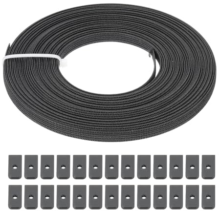 PATIKIL Ossa per Cucire, 10 Iarde 6mm Ampio Poliestere Alto Densità Stecche per Corsetti Corsetto Stecca con 40Pz Cappucci Terminali per Corsetto Abito Sposa Cappello Fai da Te, Nero