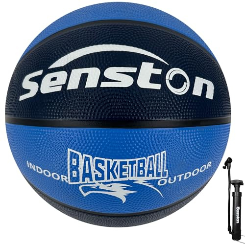 Senston Basketball Size 7 Rubber Basket Ball Indoor/Outdoor Street Basketball