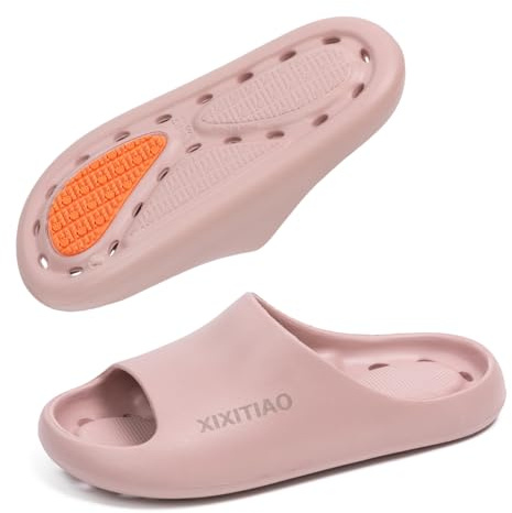XUNBAI Chaussures de douche pour homme et femme,sandales de bain antidérapantes avec trous de drainage,à séchage rapide, sandales de douche légères avec trous de drainage,pour la plage, la salle de