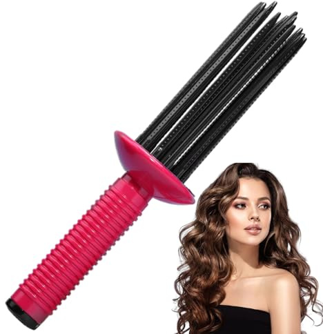 Pettine a rullo arricciacapelli 17 denti Pettine a rullo arricciacapelli Spazzola portatile Spazzola per capelli ricci resistente al calore Volume d'aria Antiscivolo Strumenti per acconciature per, P