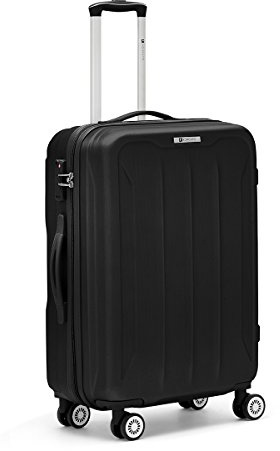 R Roncato Trolley Grande Rigido Ultraleggero Serie Flight in ABS 100% per Viaggi e Vacanze, Colore Nero