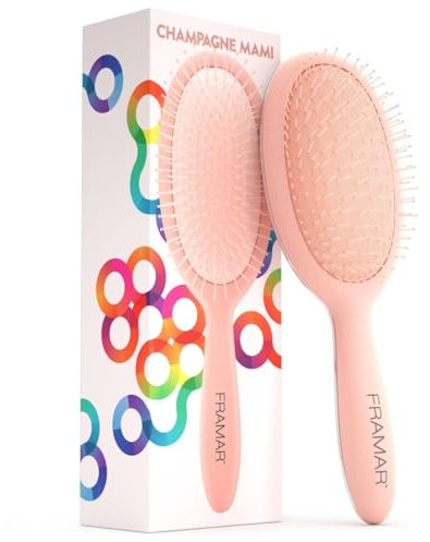 FRAMAR Brosse Demelante Cheveux Bouclés - Brosse à Cheveux Demelante, Brosse Cheveux Demelante, Brosse Cheveux Bouclés, Brosse a Cheveux Demelante Magique, Brosses à Cheveux, Brosse Enfant – Champagne