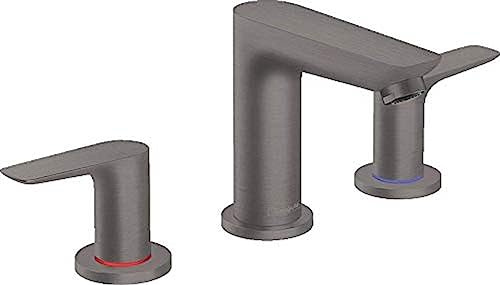 hansgrohe Talis E 3-Hole Washbasin Tap with Pop-Up Waste Height 150 mm Brushed Black Chrome