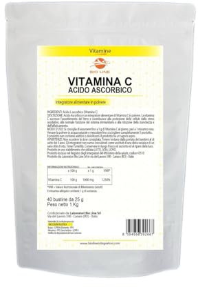 Vitamina C in polvere 1000 g (40 bustine da 25 grammi) (Bustine - 1000 grammi)