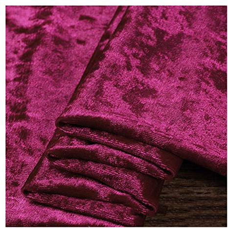 Krossat Sammetstyg I Meter 160cm 62 '' Brett 4-vägs Stretch Velourmaterial För Kläddräkter, Sy DIY-hantverk, Heminredning(Color:Fuchsia röd)