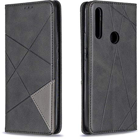 Posanter Coque pour Huawei P Smart Z / Y9 Prime 2019, Housse Portefeuille en Cuir Etui avec TPU Silicone Bumper Antichoc Magnétique Flip Case, Porte Cartes avec Fonction Support Cover (Noir)