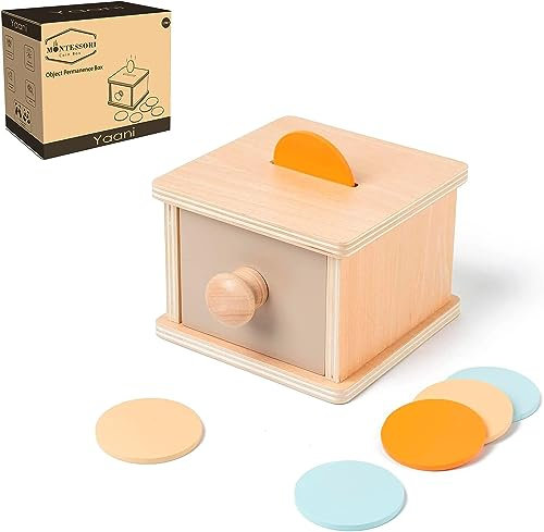 YAANI Coffret Monnaie Montessori et boîte de Permanence d'objet, Montessori 1 an, Jeux Bebe 1 an, Montessori Bebe 6-12 Mois, Jouet Montessori 2 Ans, Jeux Enfant