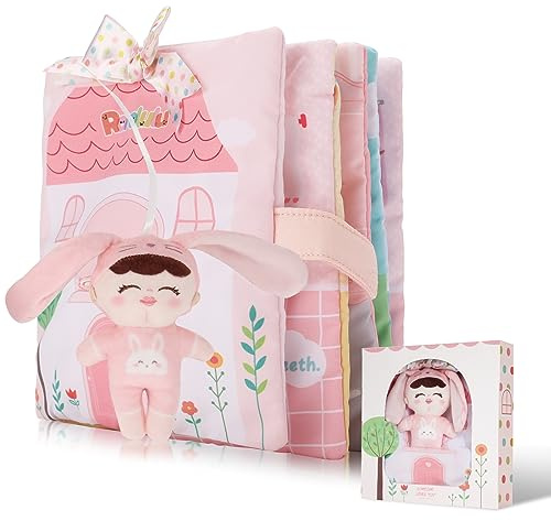 Soft Cloth Books for Baby Gift, Activity Quiet Cloth Books Developmental Toys,Interactive Baby Books for Toddlers Infants Kids Toys Gift for 0-2 Year Old Doll